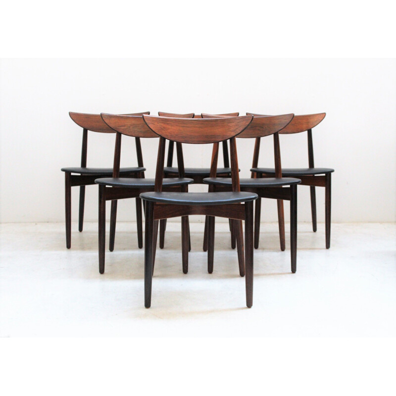 Set of 6 Scandinavian vintage rosewood chairs by Harry Ostergaard for Randers Mobelfabrik, 1957