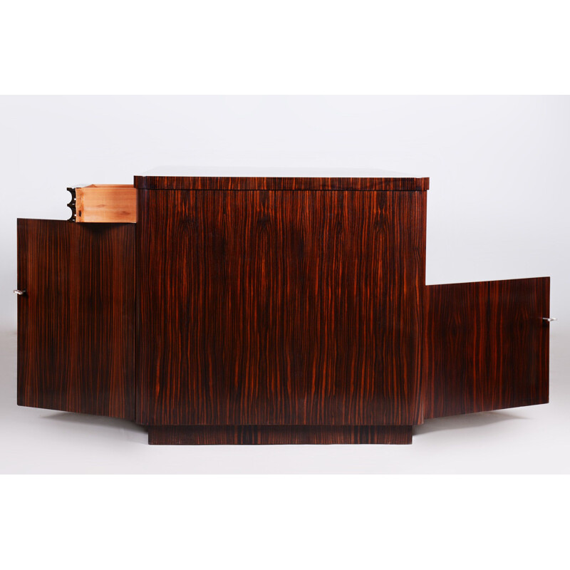 Vintage ebony and oak desk, France 1930