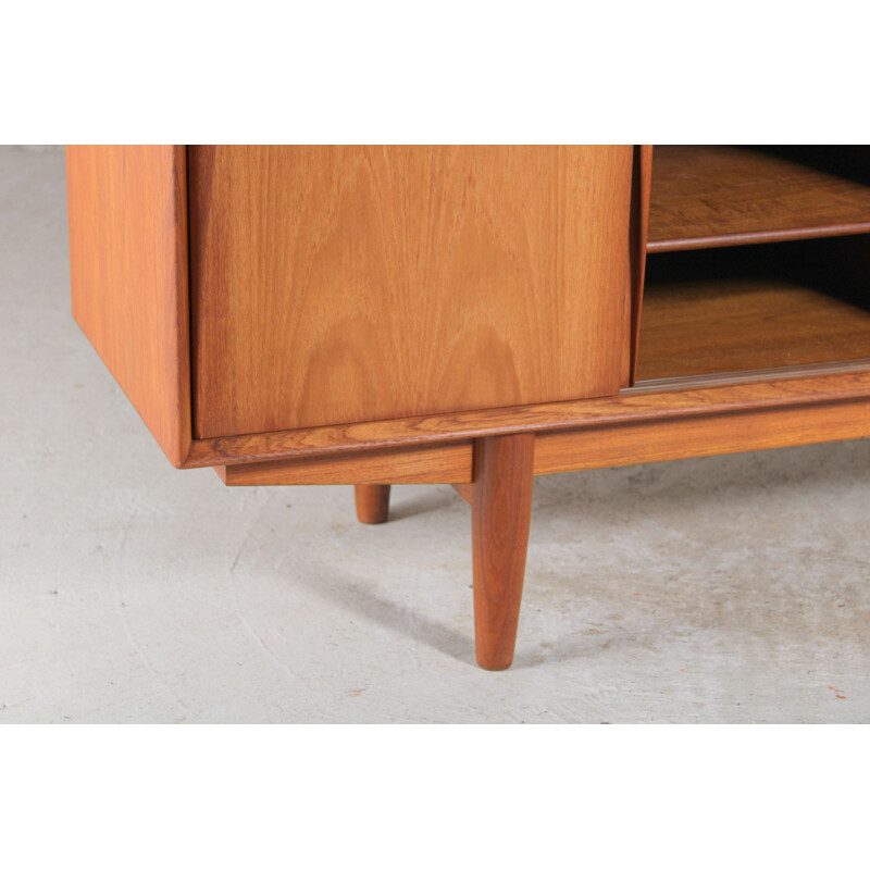 Mid century teak sideboard with sliding doors for Dyrlund, Denmark 1960s