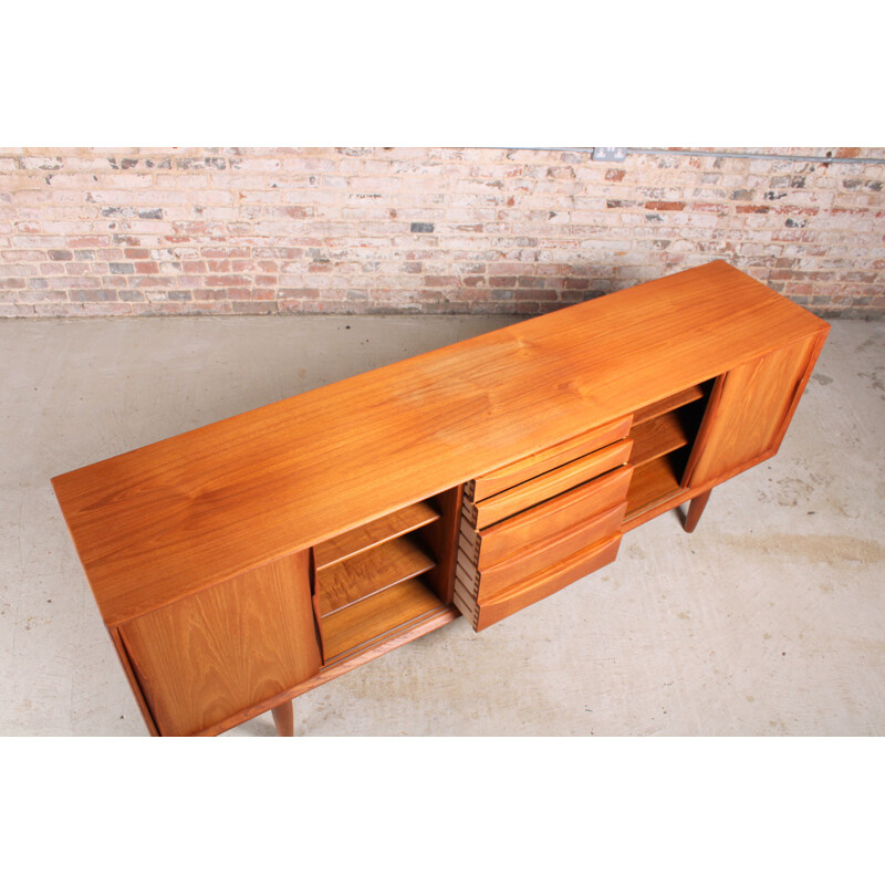 Mid century teak sideboard with sliding doors for Dyrlund, Denmark 1960s