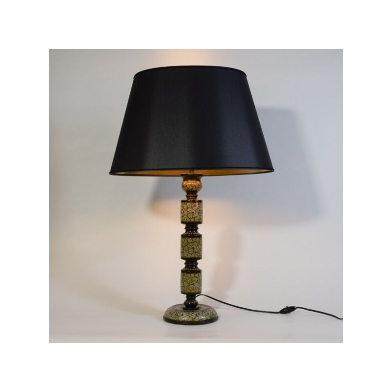 Vintage beschilderde houten lamp, 1930