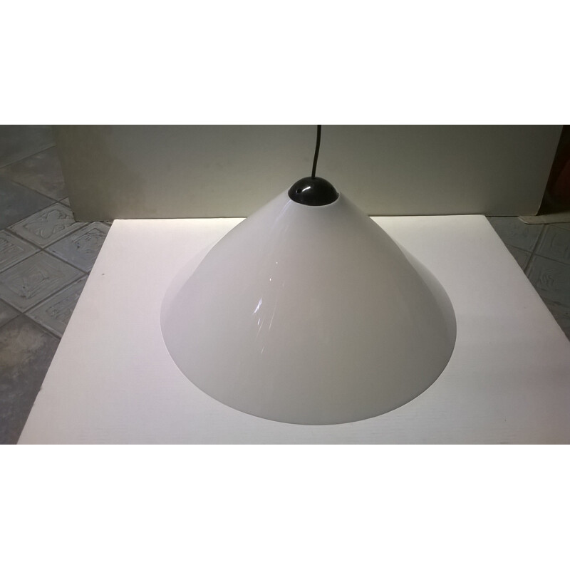 Oluce "Snow" hanglamp in plexiglas en opaline, Vico MAGISTRETTI - 1970