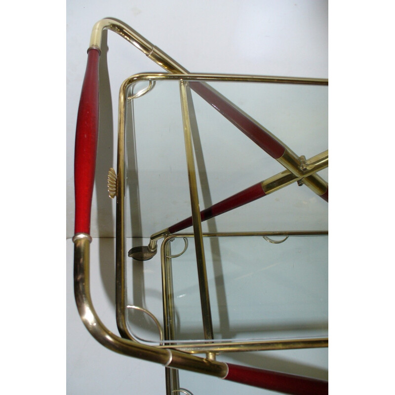 Mid-century serving table in lacquered wood and brass, Cesare LACCA - 1950s