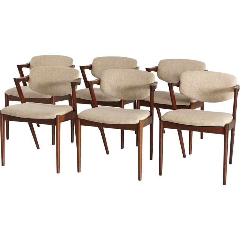 Set of 6 vintage teak dining chairs by Kai Kristiansen for Schou Andersen, 1960s