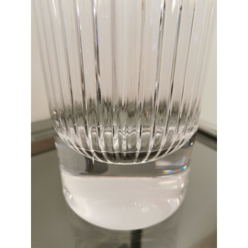 Vintage roller vase in Vannes crystal, 1970