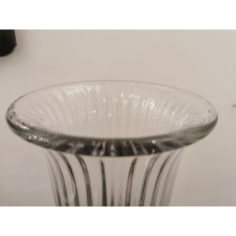 Vintage roller vase in Vannes crystal, 1970