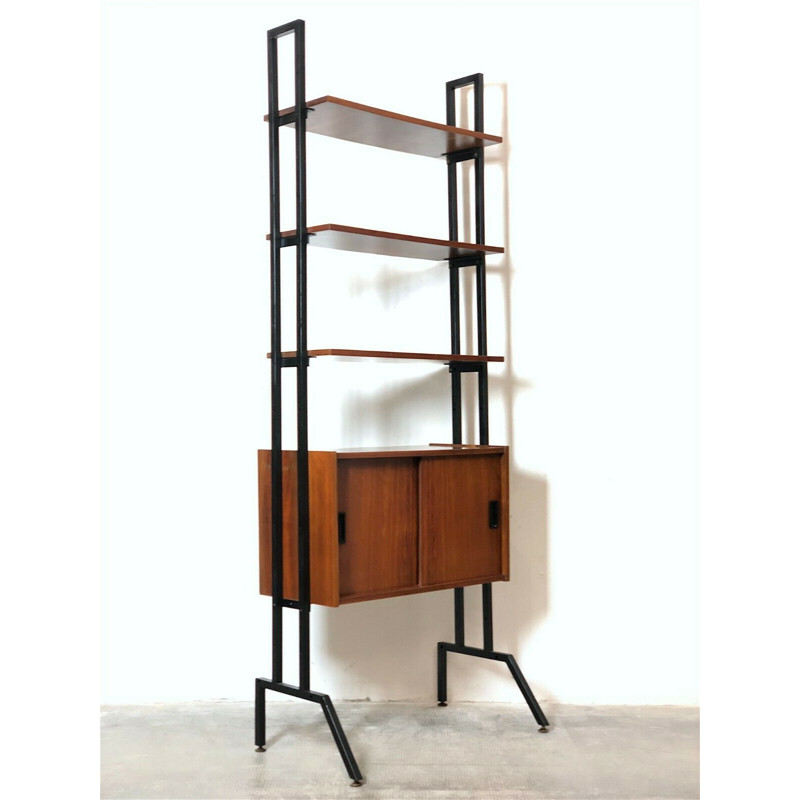 Vintage modular teak shelf, Italy 1960