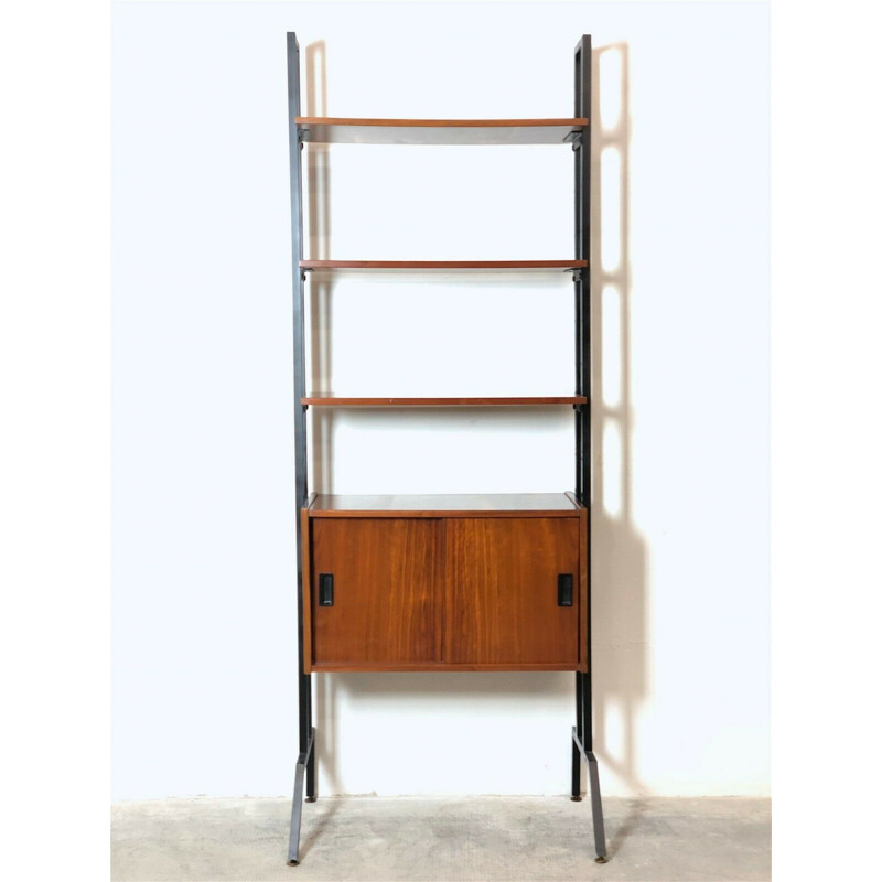 Vintage modular teak shelf, Italy 1960