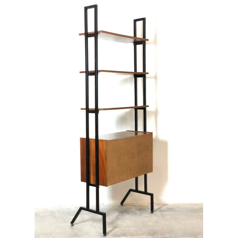 Vintage modular teak shelf, Italy 1960