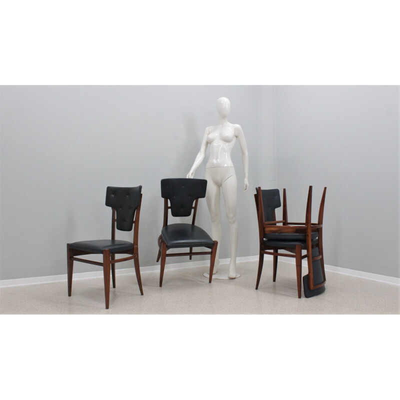 Set of 4 vintage dining chairs by Erik Gunnar Asplund, 1940s