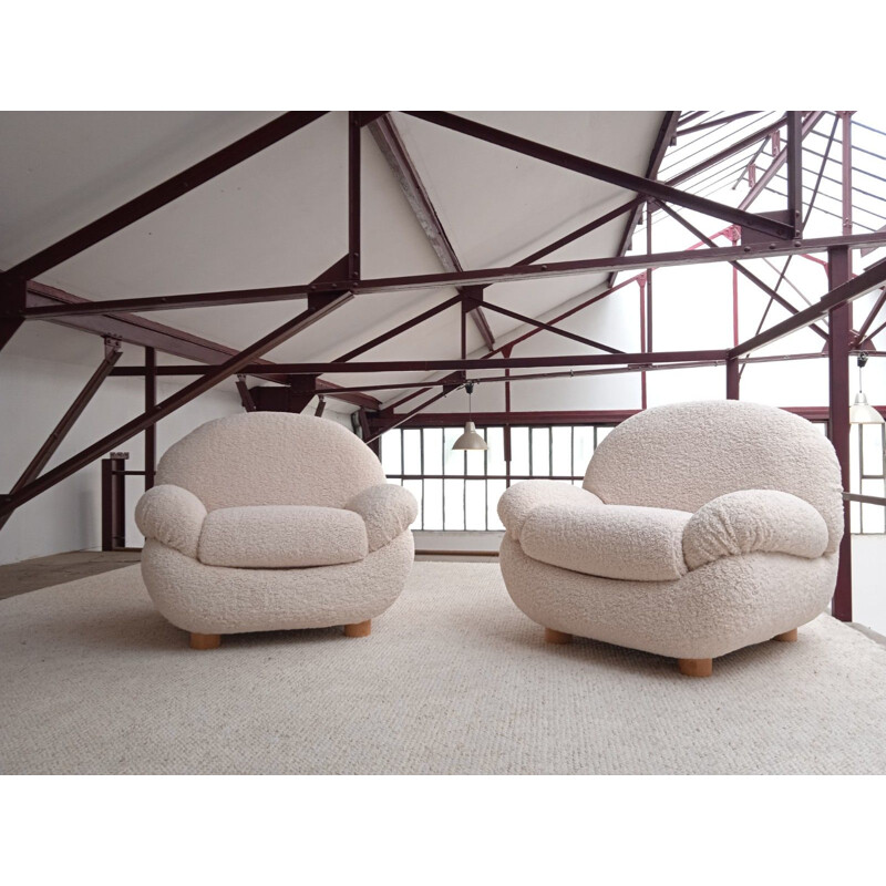 Pair of vintage Italian armchairs, 1970