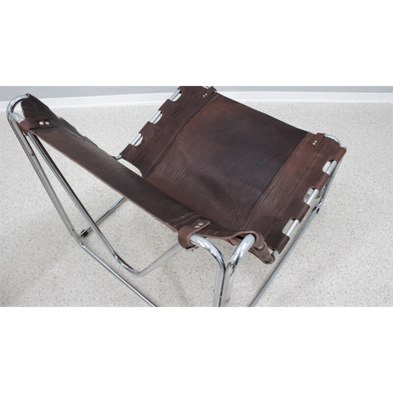 Paire de fauteuils vintage en cuir de Pascal Mourgue pour Steiner, 1970