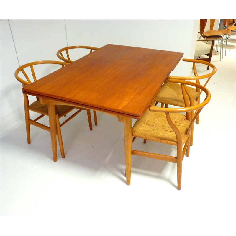 Set of table and 4 chairs Andreas Tuck in teck, Hans J. WEGNER - 1950s 