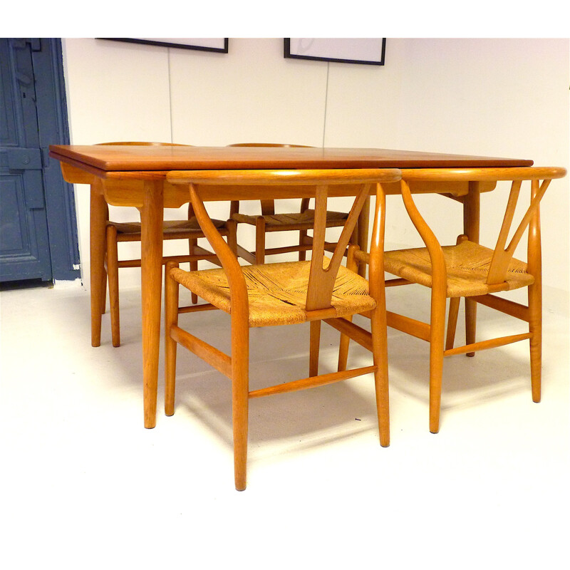 Ensemble de table et 4 chaises Andreas Tuck en teck, Hans. J WEGNER - 1950