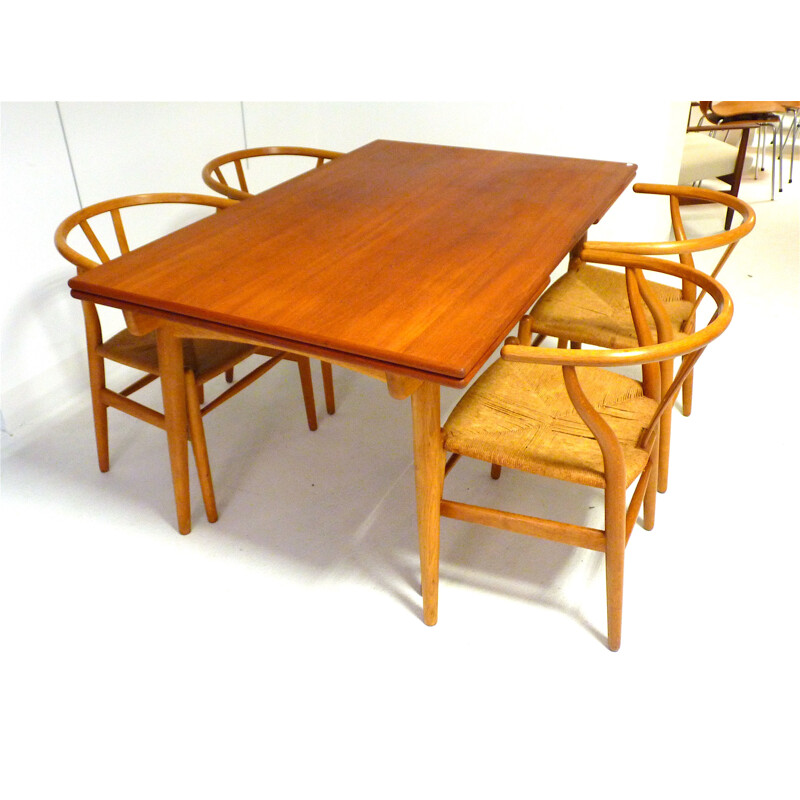 Set of table and 4 chairs Andreas Tuck in teck, Hans J. WEGNER - 1950s 