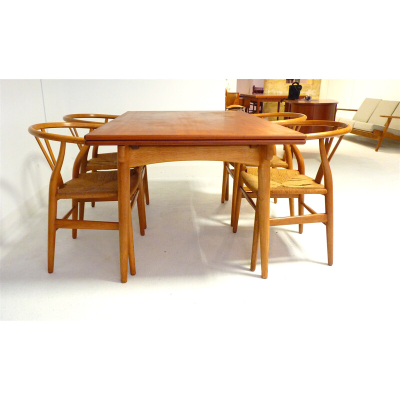 Set of table and 4 chairs Andreas Tuck in teck, Hans J. WEGNER - 1950s 