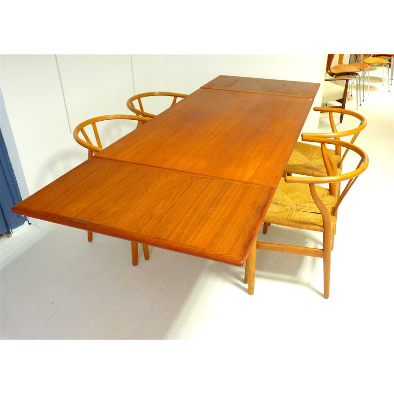 Set of table and 4 chairs Andreas Tuck in teck, Hans J. WEGNER - 1950s 