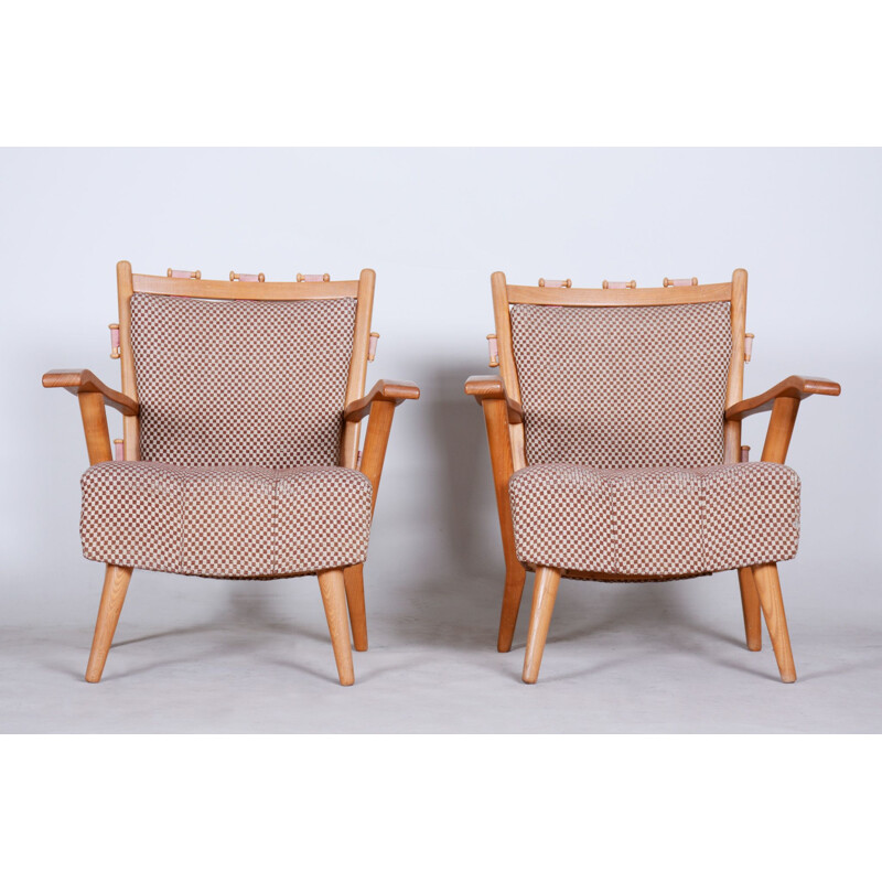 Pair of vintage armchairs by Úluv, 1950