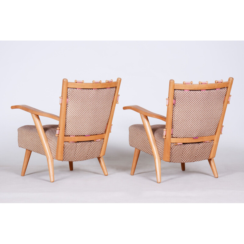 Pair of vintage armchairs by Úluv, 1950