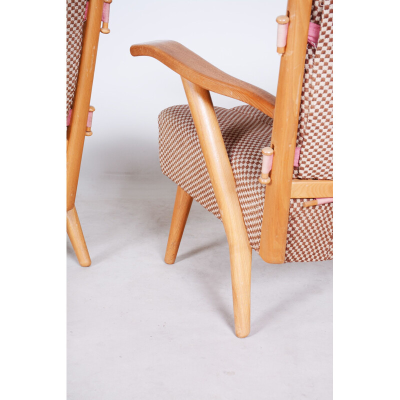 Pair of vintage armchairs by Úluv, 1950