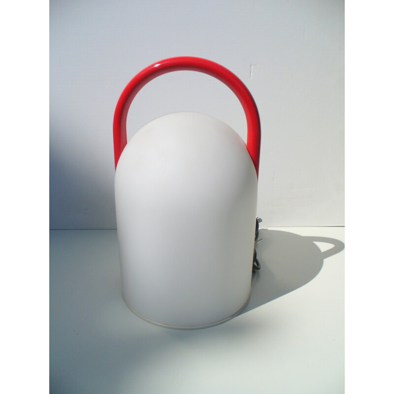 Vintage-Tischlampe aus rot lackiertem Metall von Romolo Lanciani für Tronconi, 1980