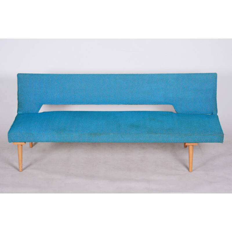 Blue mid century sofa by Miroslav Navrátil, 1950s