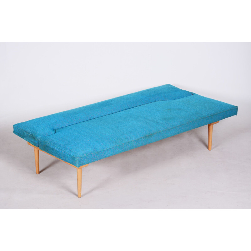 Blue mid century sofa by Miroslav Navrátil, 1950s