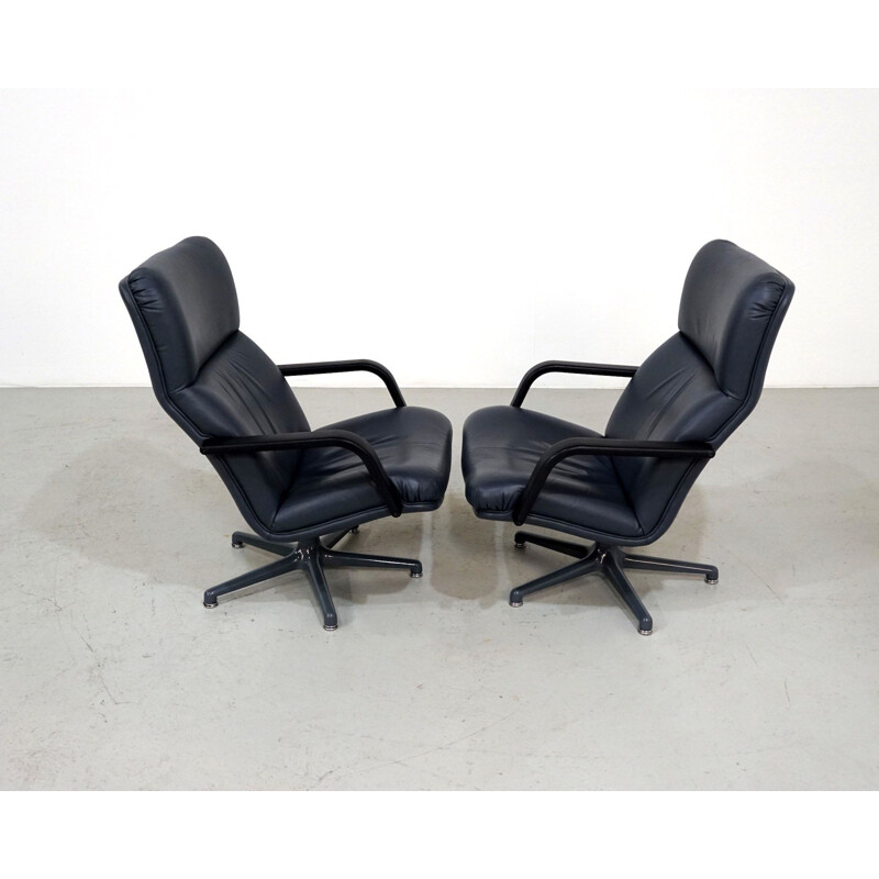 Pair of vintage leather armchairs by Geoffrey Harcourt for Artifort, 1980s