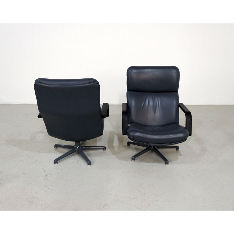 Pair of vintage leather armchairs by Geoffrey Harcourt for Artifort, 1980s