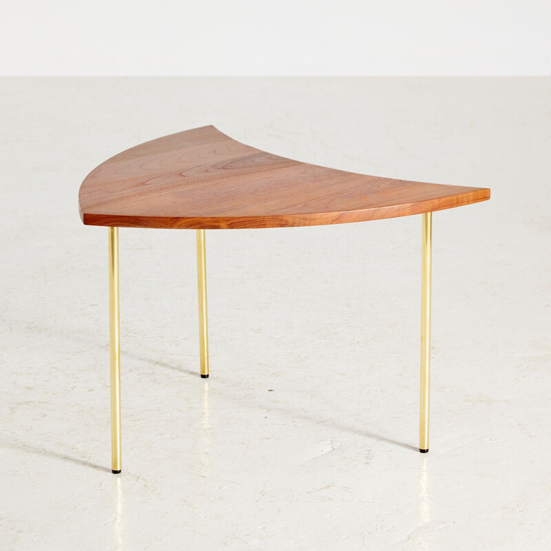 Vintage teak and brass coffee table by Peter Hvidt and Orla Molgaard-Nielsen for France and Son, 1950