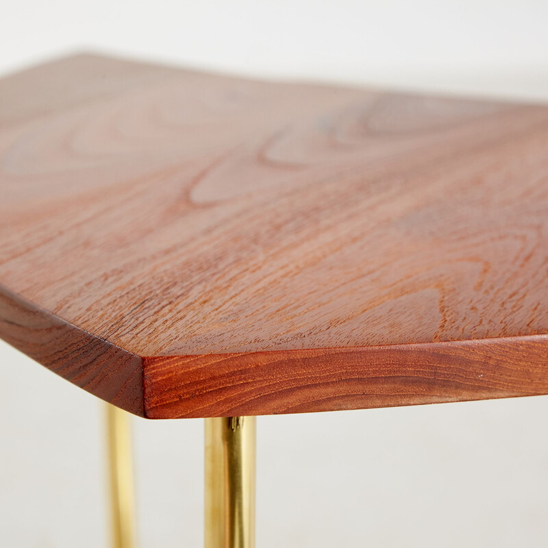 Vintage teak and brass coffee table by Peter Hvidt and Orla Molgaard-Nielsen for France and Son, 1950