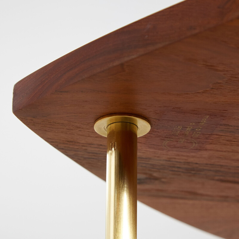 Vintage teak and brass coffee table by Peter Hvidt and Orla Molgaard-Nielsen for France and Son, 1950