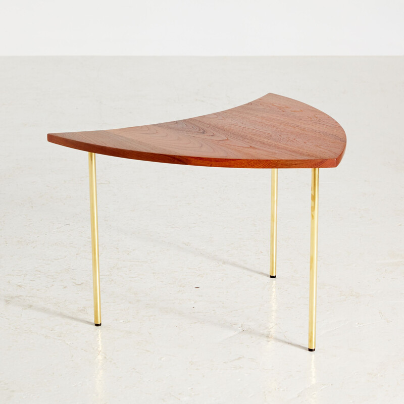 Vintage teak and brass coffee table by Peter Hvidt and Orla Molgaard-Nielsen for France and Son, 1950