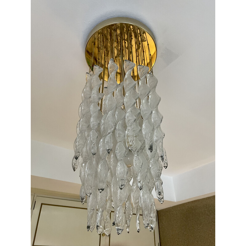 Vintage Murano glass ceiling lamp by Venini