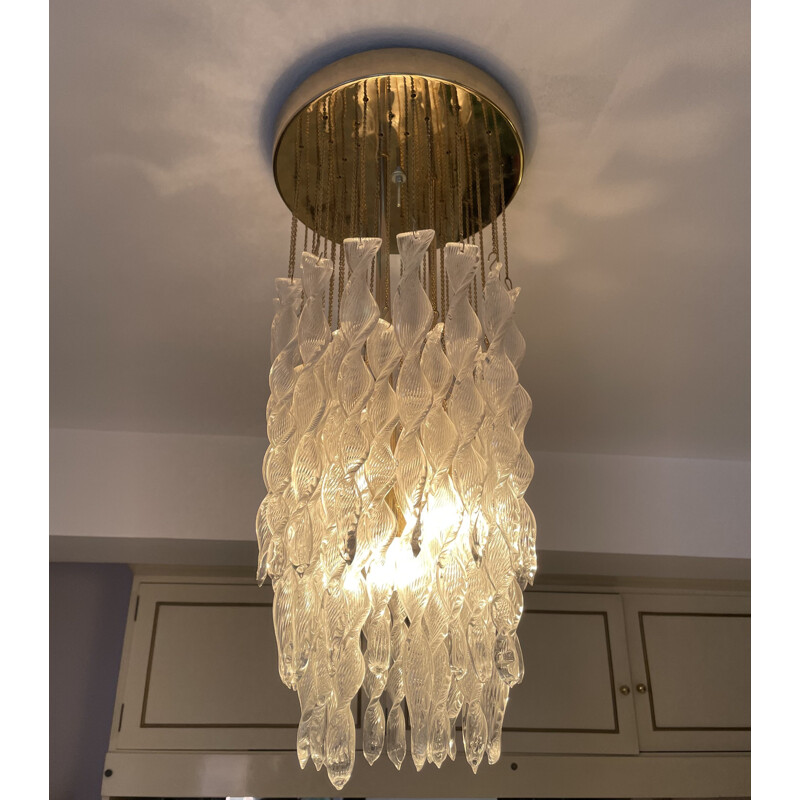 Vintage Murano glass ceiling lamp by Venini