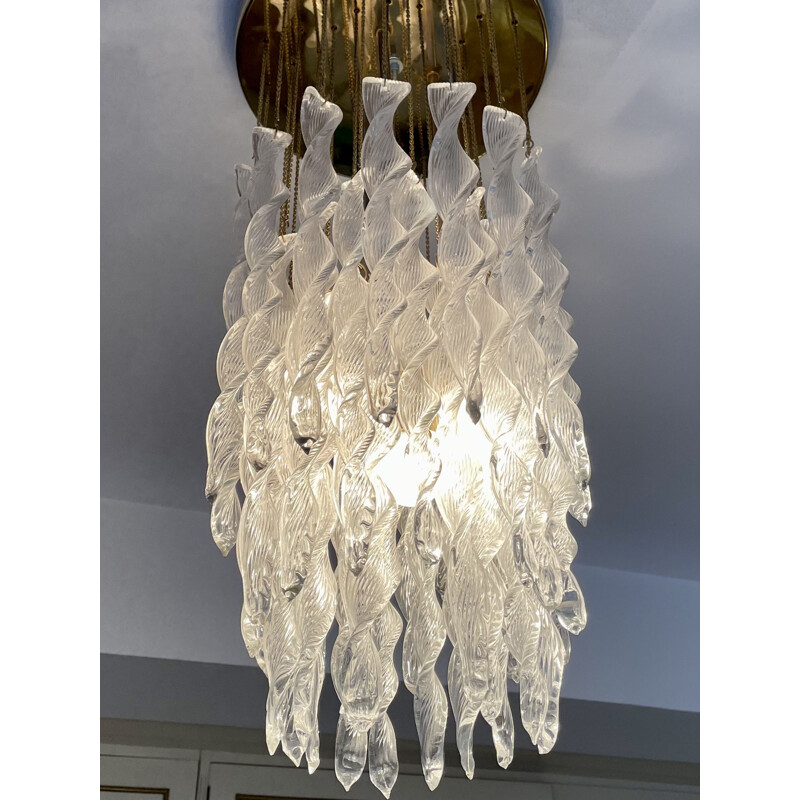 Lámpara de techo vintage de cristal de Murano de Venini