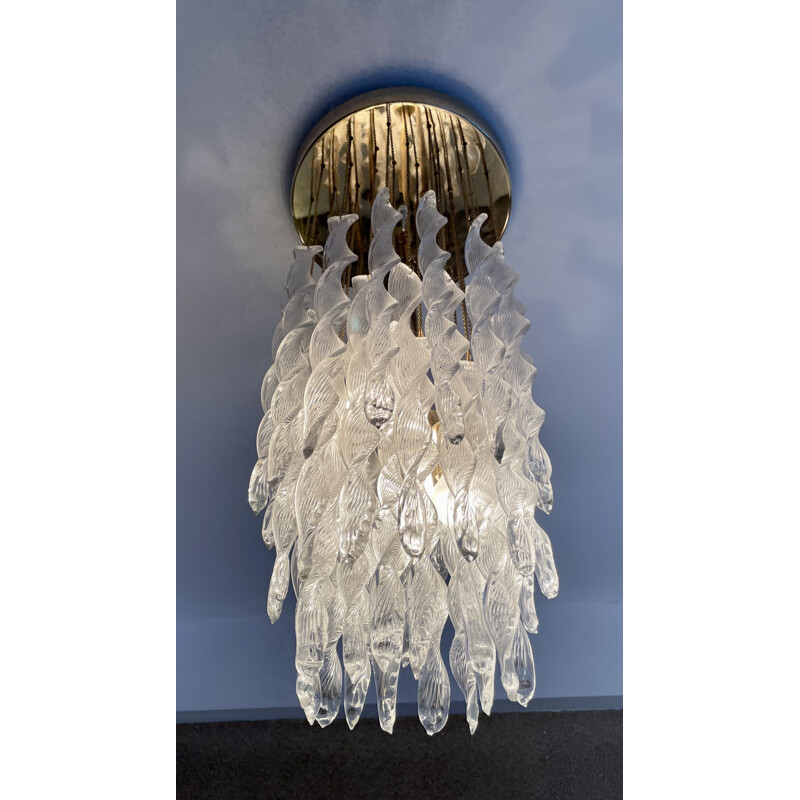 Vintage Murano glass ceiling lamp by Venini