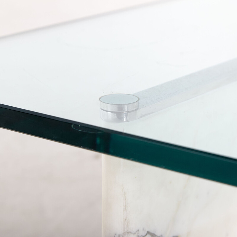 Marble and glass vintage coffee table, 1980s