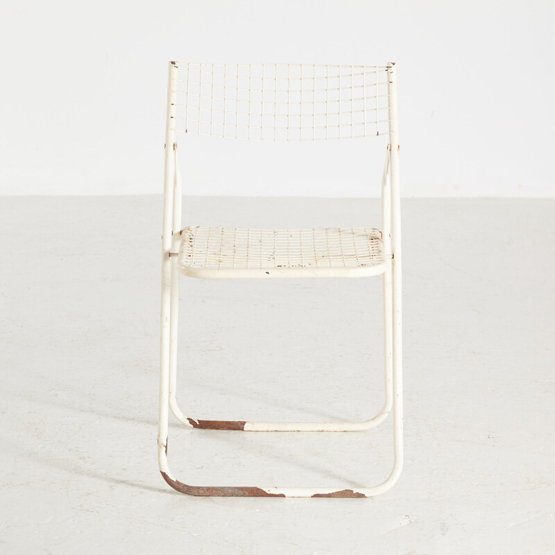 Chaise pliable vintage blanc, 1980