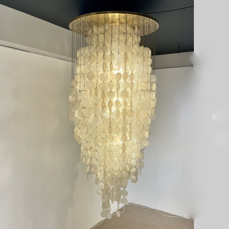 Vintage brass chandelier by Verner Panton, Denmark 1960