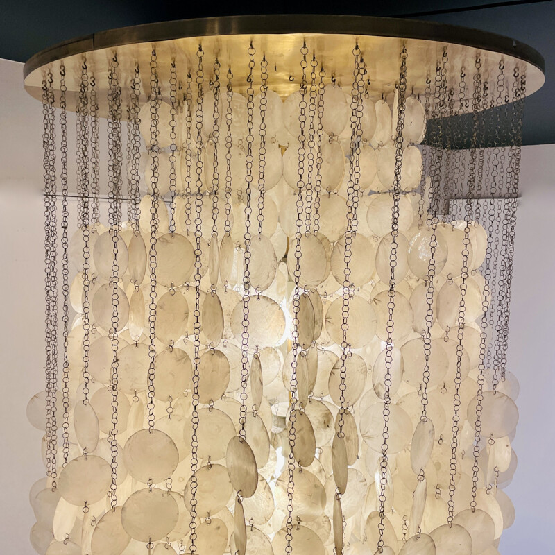 Lustre vintage en laiton par Verner Panton, Danemark 1960