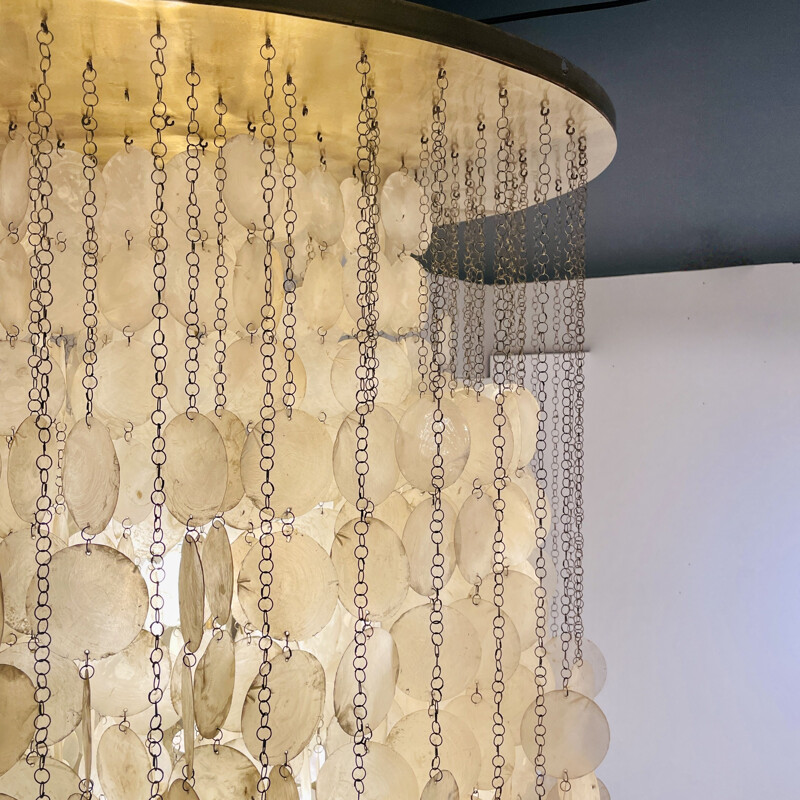 Vintage brass chandelier by Verner Panton, Denmark 1960