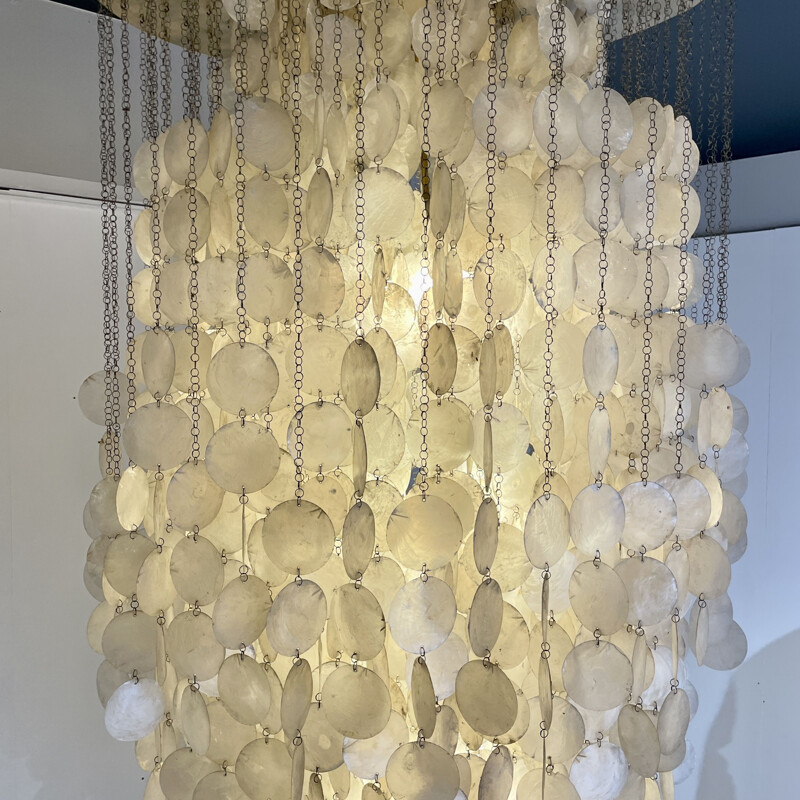 Vintage brass chandelier by Verner Panton, Denmark 1960