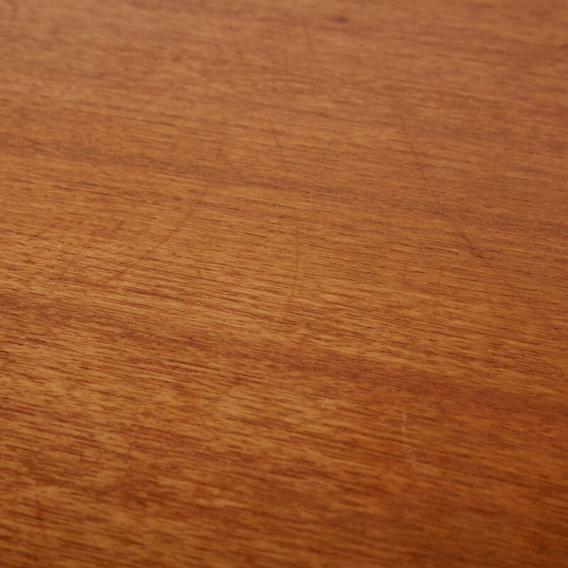 Teak vintage Danish desk with six-drawer, 1960s