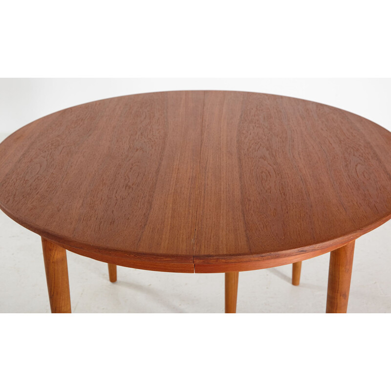 Vintage teak dining table with three extension, 1960s