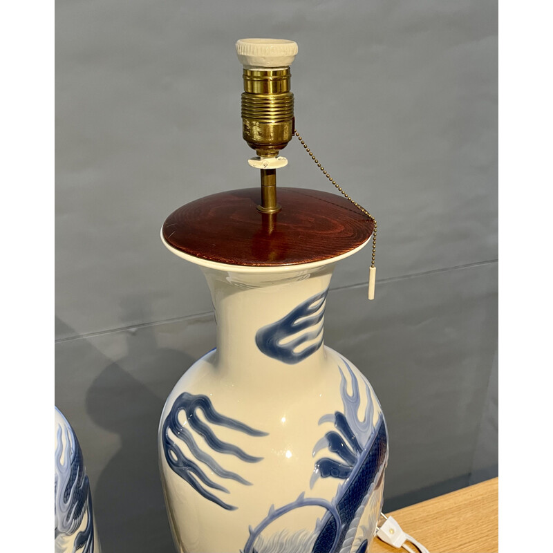 Coppia di lampade a vaso vintage Lladro