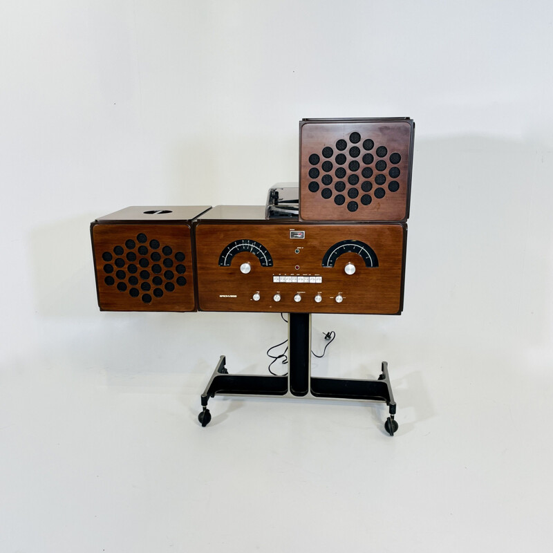 Système audio vintage par Pier Giacomo et Achille Castiglioni pour Brionvega, Italie 1965