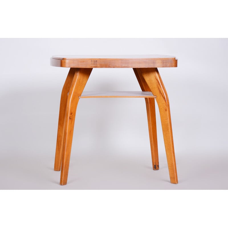 Mid century beechwood and walnut side table, 1950s