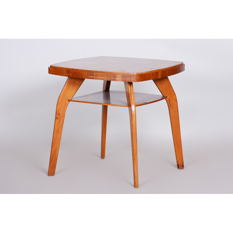 Table d'appoint vintage en hêtre et en noyer, 1950