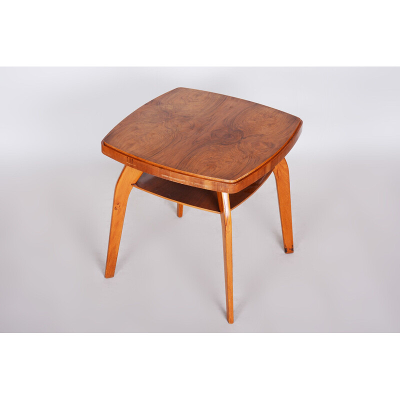 Mid century beechwood and walnut side table, 1950s